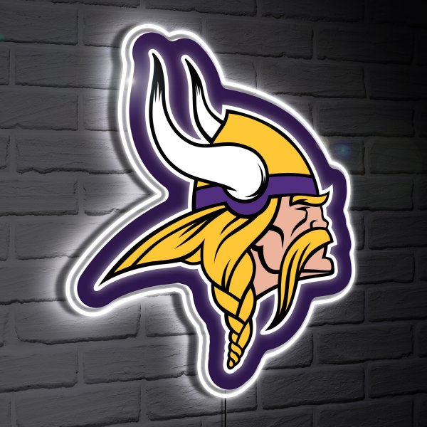 Minnesota Vikings LED Team Logo Shaped Lighted Wall Sign