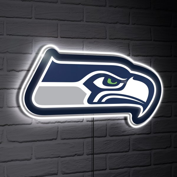 Seattle Seahawks LED Team Logo Shaped Lighted Wall Sign