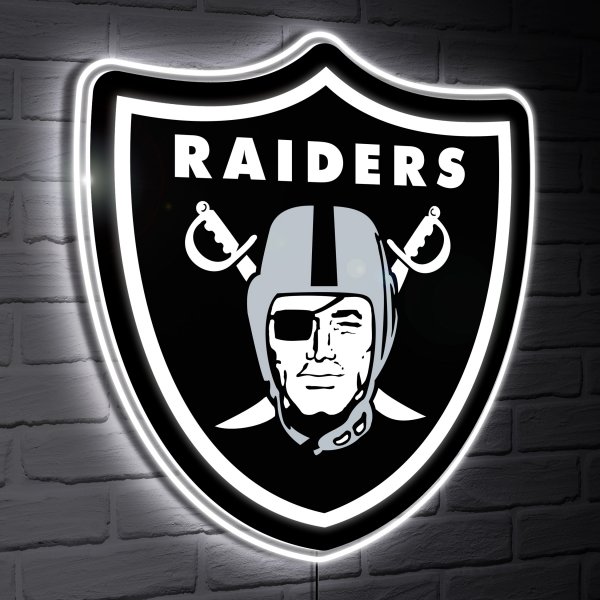 Las Vegas Raiders LED Team Logo Shaped Lighted Wall Sign
