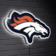 Denver Broncos LED Team Logo Shaped Lighted Wall Sign